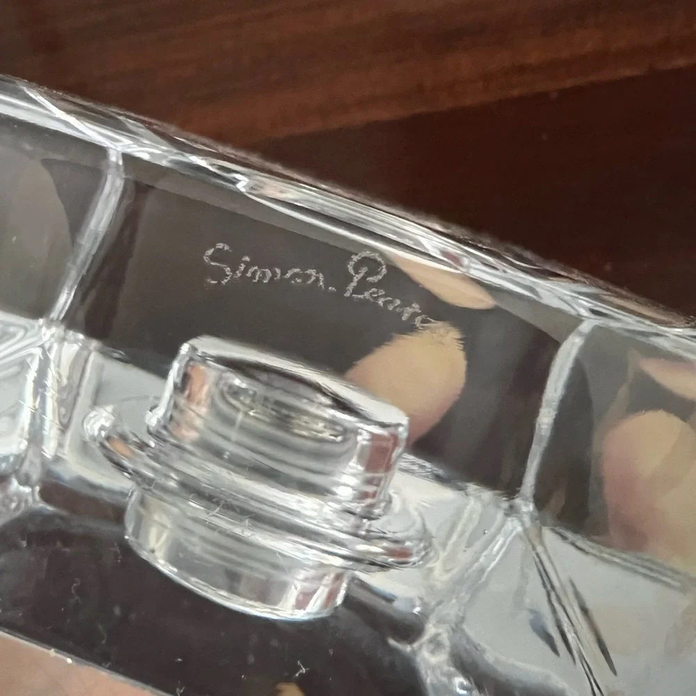 Simon Pearce crystal desk clock 🕰️